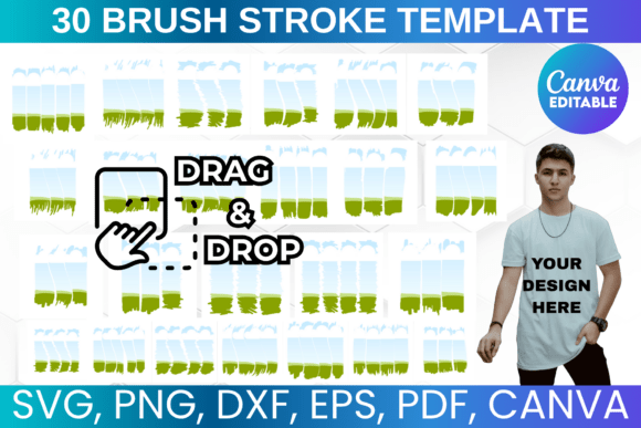 30 Brush Stroke Canva Frame Template