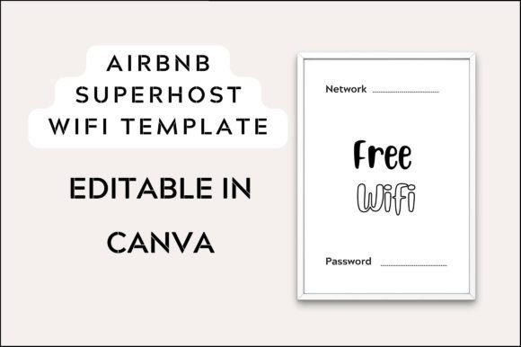 Airbnb Superhost WIFI Template: Graphics & Print Templates