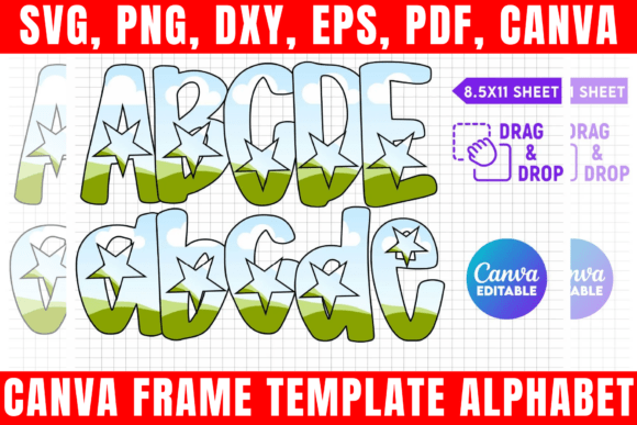 Canva Frame Template Alphabet: Graphics & Print Templates