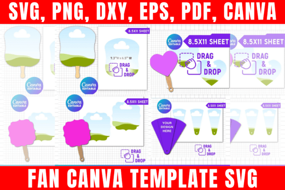 Fan Template SVG: Wedding Program Fan