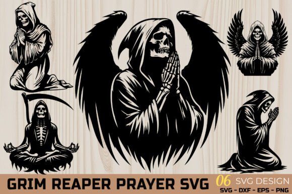 Grim Reaper Prayer SVG Bundle, Gothic