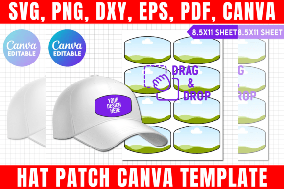 Iron Hat Patch Canva Template: Graphics & Print Templates
