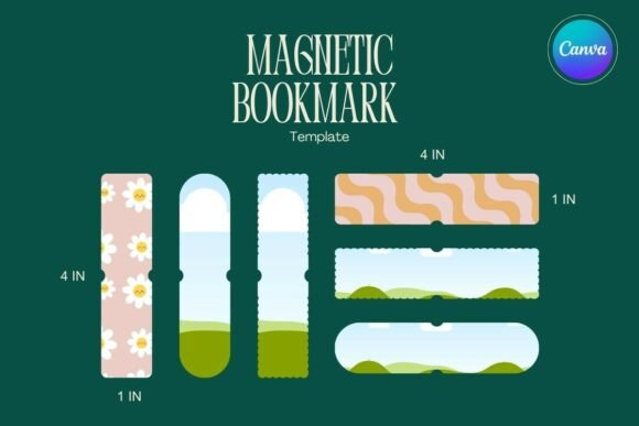 Magnetic Bookmark Canva Frame Template_3: Graphics for Photo Collage Amp