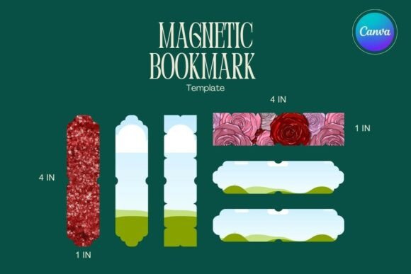 Magnetic Bookmark Canva Frame Template_5: Graphics for Photo Collage Amp
