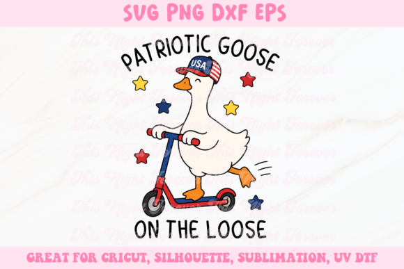 Patriotic Goose on the Loose SVG: Graphics & Illustrations That Pop