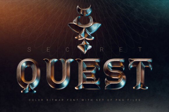 Secret Quest: Bold Bronze Color Fonts for Fantasy Design