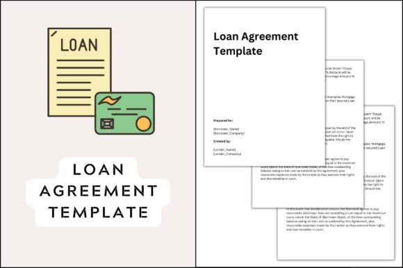 Simple Loan Contract Graphics Template