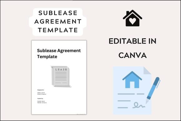 Simple Sublease Contract Template: Graphics for Legal-Adjacent Design Bundles