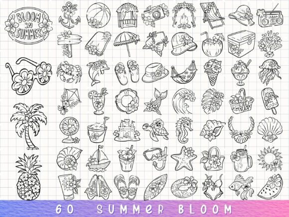 Summer Bloom Tropical Beach & Vacation Graphics
