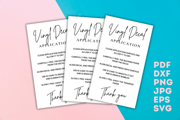 Vinyl Decal Application Card Template