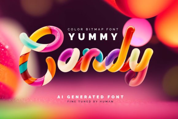 Yummy Candy: A Playful Color Fonts Choice